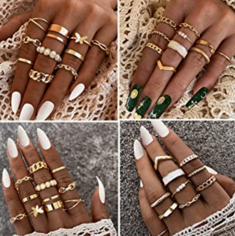 30 Piece Gold Plated Stackable Knuckle Rings NWT